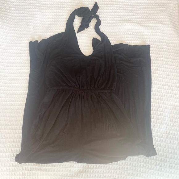 Old Navy waist-defined halter jumpsuit black size medium Tall - Picture 2 of 6